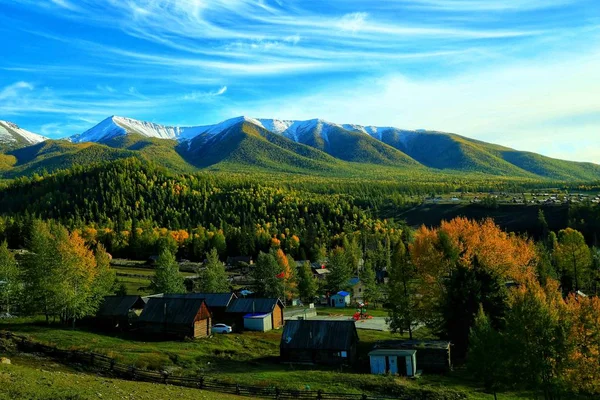 beautiful landscape with mountains and mountain in the background