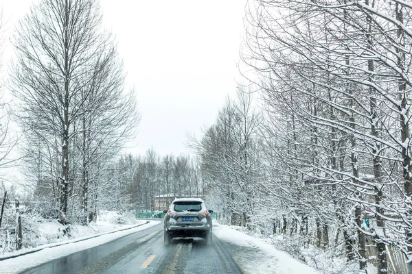 Camino Invierno Nieve — Foto de Stock