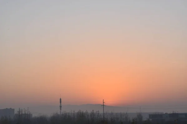 Puesta Sol Sobre Campo — Foto de Stock