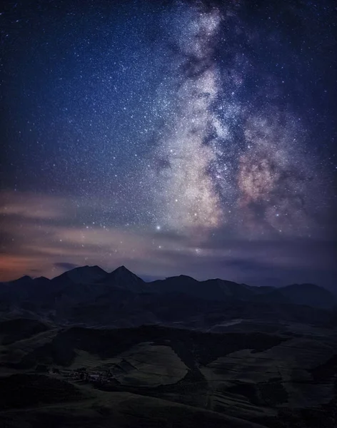 Cielo Nocturno Con Estrellas Luna — Foto de Stock