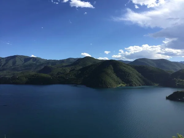 stock image beautiful landscape with lake and mountains