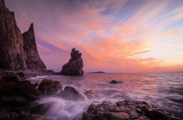 Hermoso Atardecer Sobre Mar — Foto de Stock