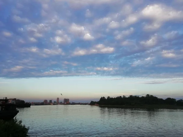 Vista Ciudad Del Mar Báltico Por Noche — Foto de Stock