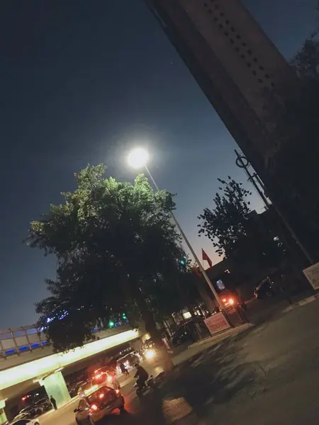 Vista Nocturna Ciudad China — Foto de Stock