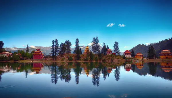 Hermoso Lago Por Mañana — Foto de Stock