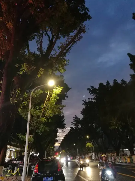 Vista Nocturna Ciudad Barcelona España — Foto de Stock