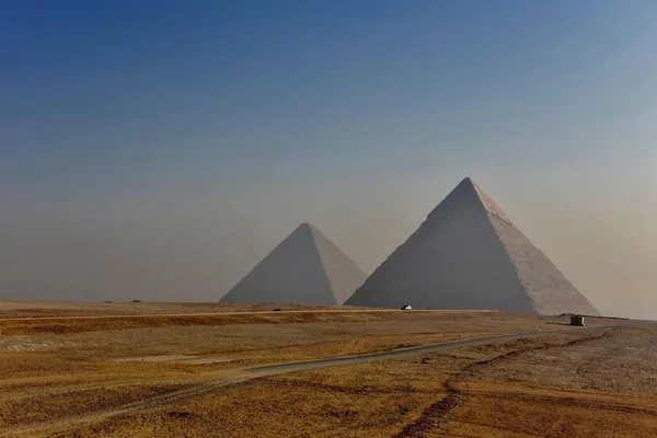 Widok Piramidy Gizie Egipcie — Zdjęcie stockowe