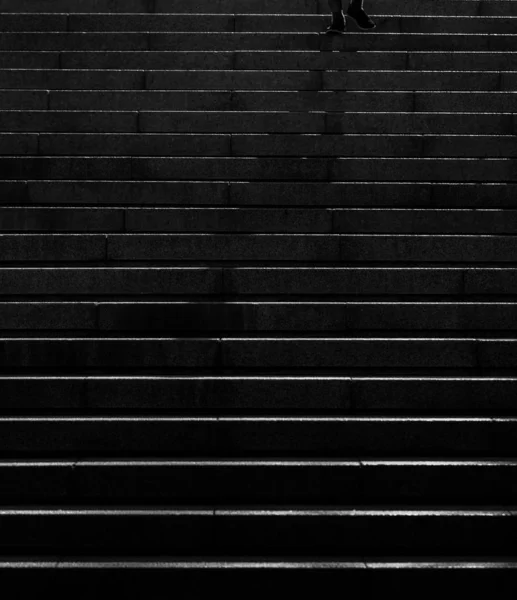 Escaleras Madera Blanco Negro — Foto de Stock