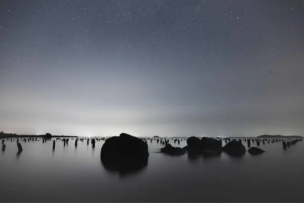 Cielo Nocturno Con Estrellas Estrellado — Foto de Stock