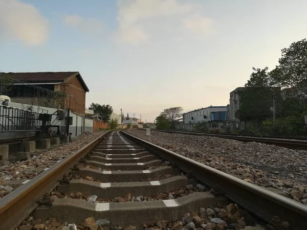 old railroad tracks on the railway station