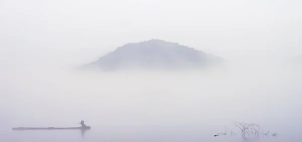 Nebbia Mattutina Montagna Paesaggio Naturale — Foto Stock