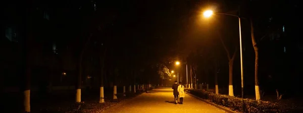 Camino Nocturno Ciudad — Foto de Stock