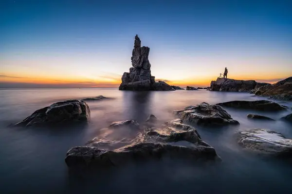 Hermoso Atardecer Sobre Mar — Foto de Stock