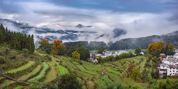 Vista Del Valle Montaña Por Mañana — Foto de Stock