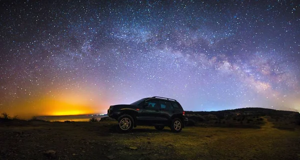 Vía Láctea Campo Con Estrellas Estrellas — Foto de Stock