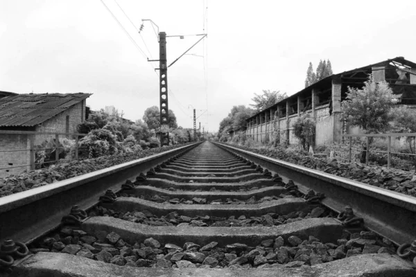 railroad tracks on the railway track