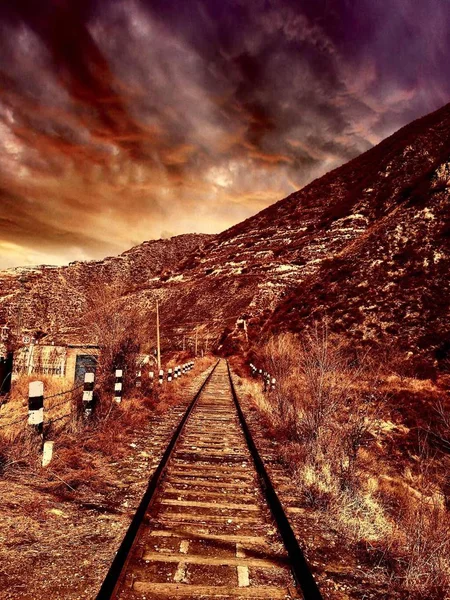 Wunderschöne Landschaft Mit Einer Straße Hintergrund — Stockfoto