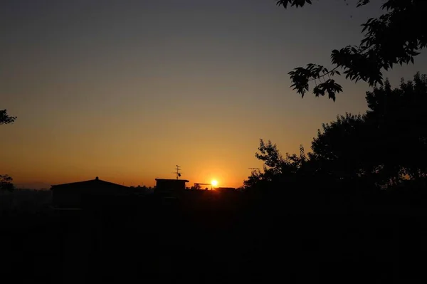 Puesta Sol Sobre Mar — Foto de Stock