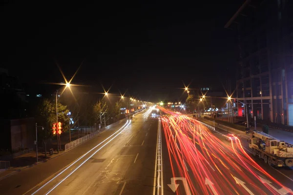 stock image traffic in night at dusk