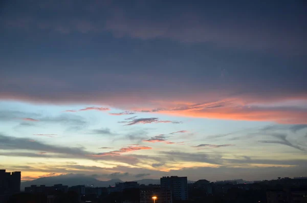 stock image beautiful sunset over the clouds