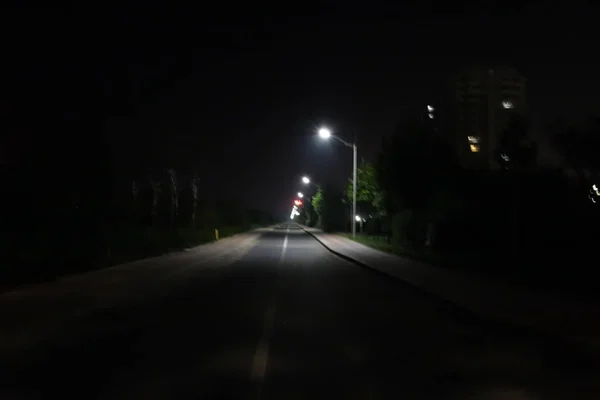 Camino Nocturno Ciudad — Foto de Stock