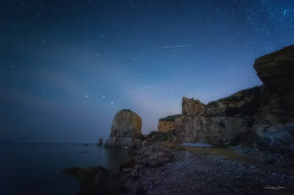 Cielo Nocturno Con Estrellas Estrellado — Foto de Stock