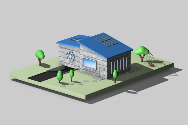 Isometric Illustration Modern Building — Stock Photo, Image