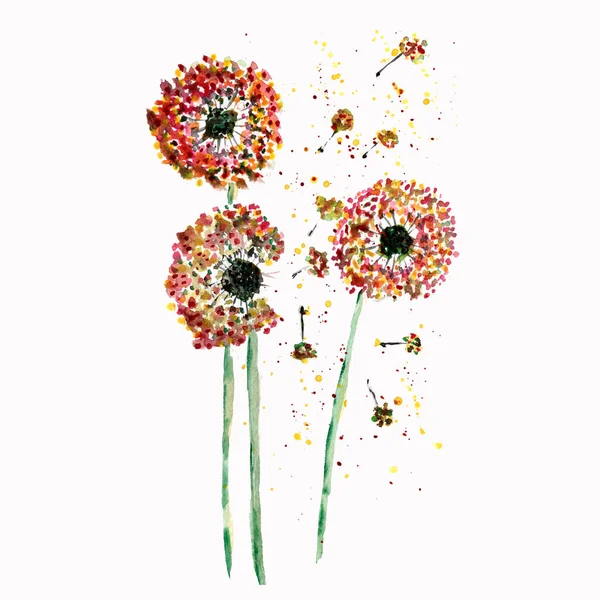 watercolor dandelion abstract background. hand watercolor 
