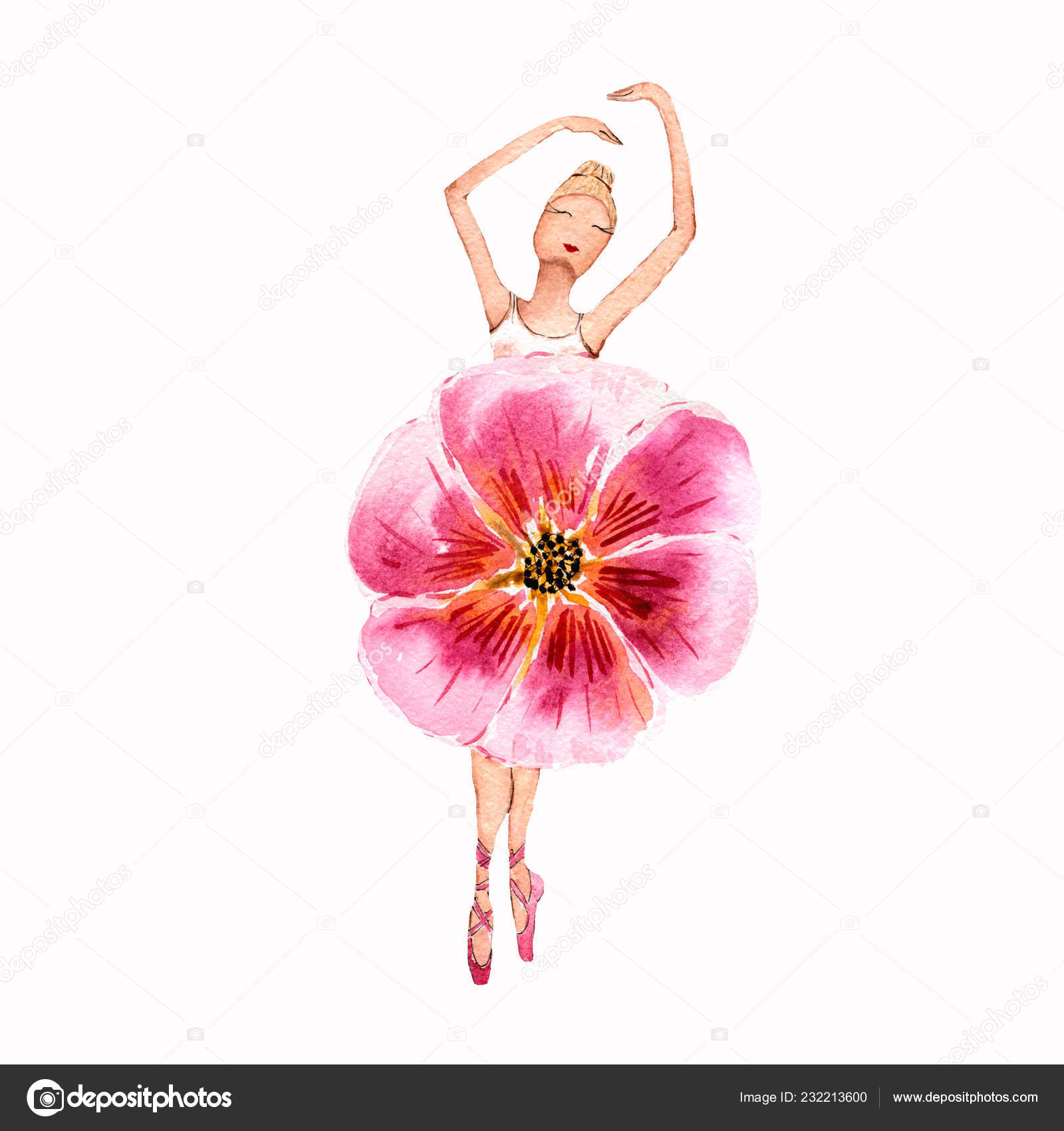 Ballerina with flower skirt drawing online