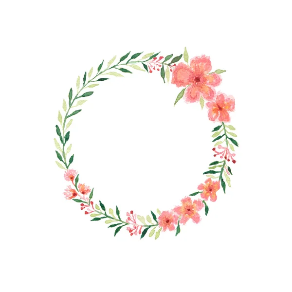 Schöne Aquarell Brautstrauß Mit Blättern Und Blumen Kranz Mit Blume — Stockfoto