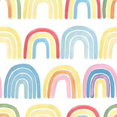 Suluboya Şirin Gökkuşakları Kusursuz Desen