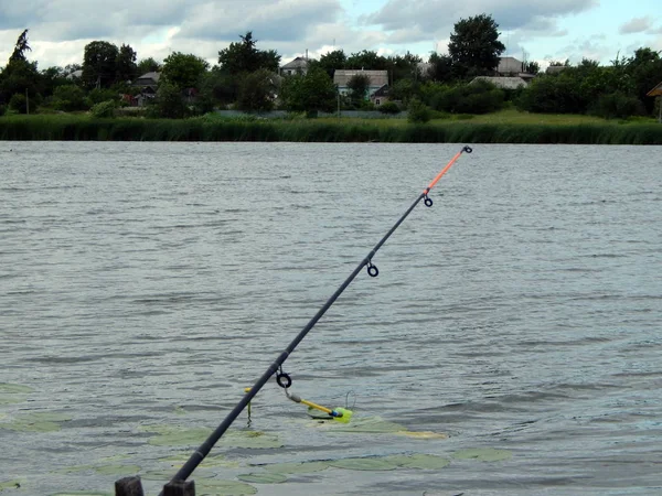 Aparejos Pesca Para Cañas Pescar Flotadores Redes Pesca — Foto de Stock