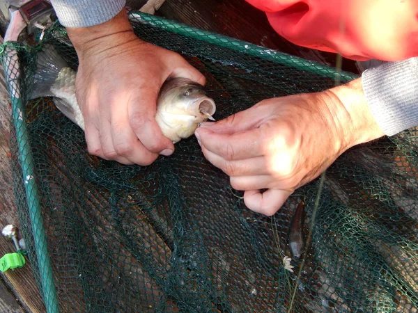 Fiskeredskap För Spön Flottar Nät För Fiske — Stockfoto