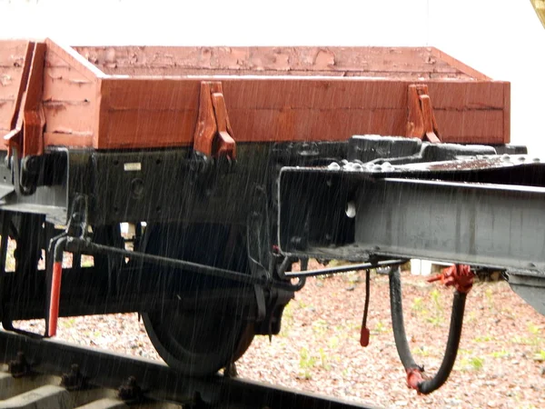 Железнодорожный Тепловоз Вагоны Поезде — стоковое фото