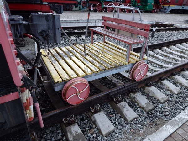 Trolley for railway locomotive, wagons in the train 