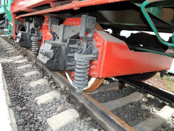 Detalles Del Transporte Ferroviario Locomotoras Vagones — Foto de Stock