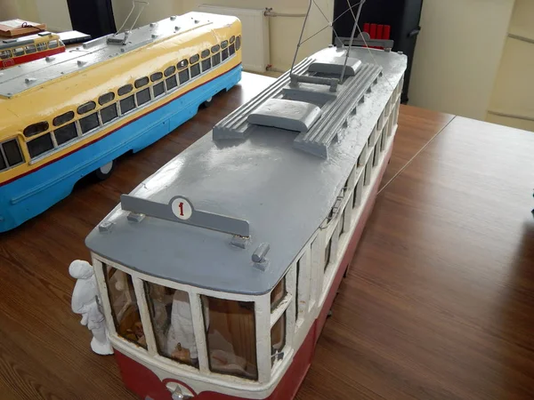 Тролейбусна Модель Міського Електричного Транспорту — стокове фото