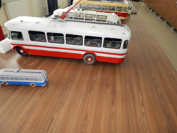 Trolleybuses Modelo Transporte Elétrico Cidade — Fotografia de Stock