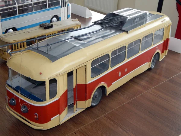 Trolleybuses Modelo Transporte Elétrico Cidade — Fotografia de Stock