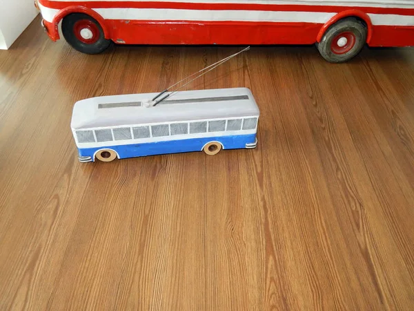 Trolleybuses Modelo Transporte Elétrico Cidade — Fotografia de Stock