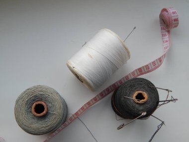 Large spools of thread for sewing clothes