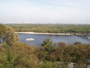 Dnieper river and panorama of Kiev in Ukraine