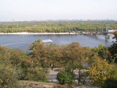 Dnieper river and panorama of Kiev in Ukraine