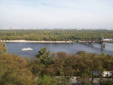 Dnieper river and panorama of Kiev in Ukraine