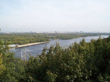 Dnieper river and panorama of Kiev in Ukraine