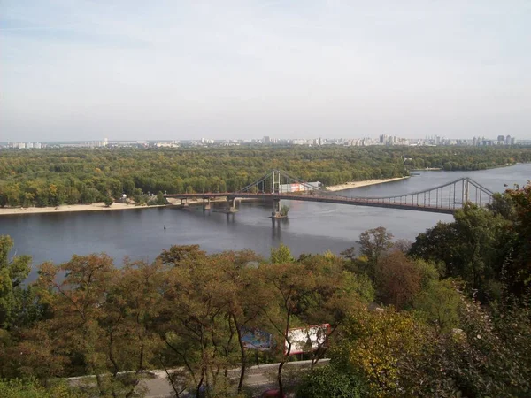 Дніпро Панорама Києва Україні — стокове фото