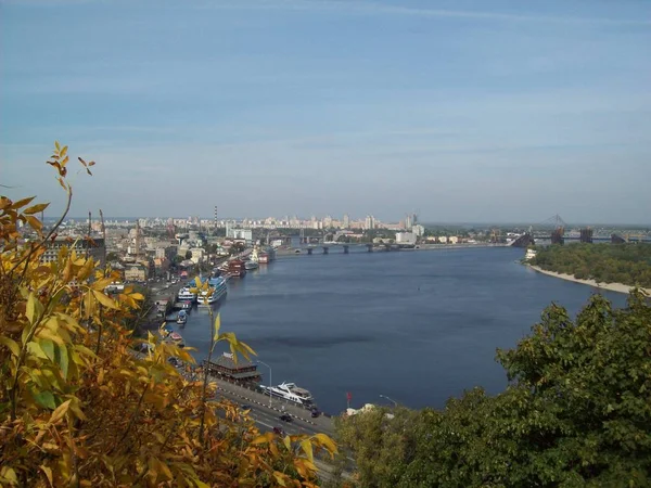 Dnjepr Rivier Panorama Van Kiev Oekraïne — Stockfoto