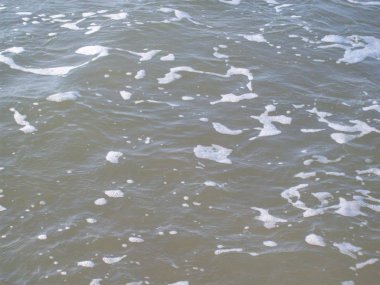 Sea beach on the Kerch peninsula of Crimea on the Azov water and sand texture