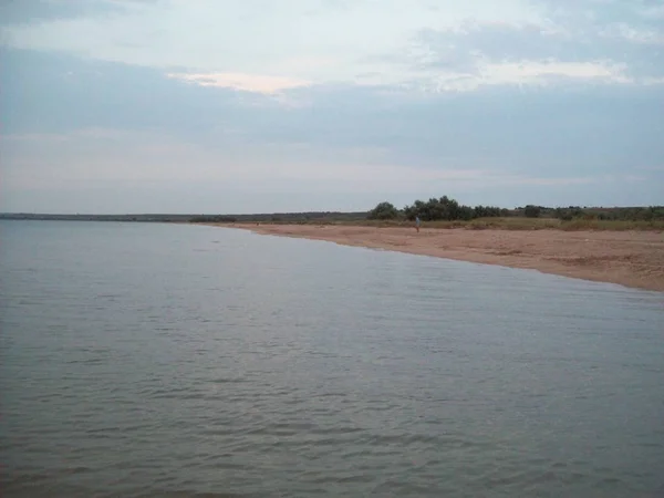 Sea beach on the Kerch peninsula of Crimea on Azov