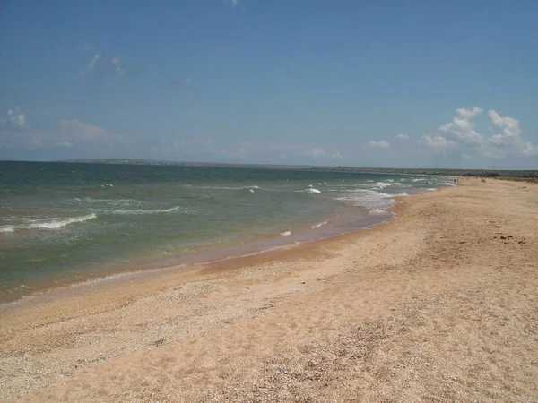 Strand Meer Auf Der Halbinsel Kertsch Krim Auf Azow — Stockfoto